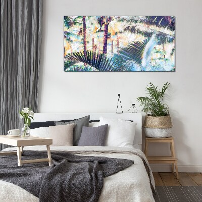Bild auf glas Tropische Landschaft in Pastellfarben