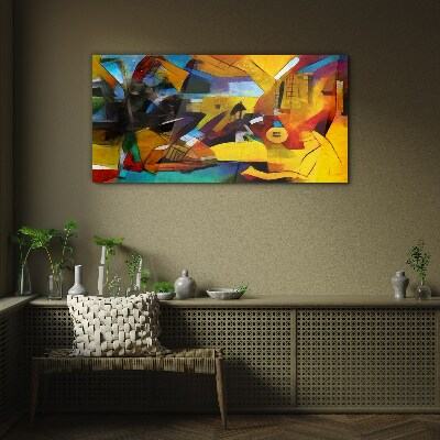 Glasbild Abstrakte Landschaft in intensiven Farben
