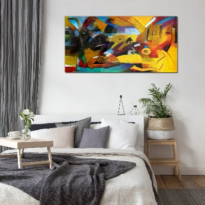 Glasbild Abstrakte Landschaft in intensiven Farben