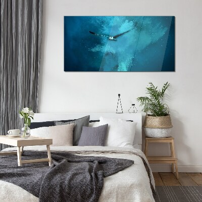 Glasbild Ein Vogel im blauen Raum