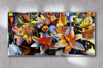Glasbild Florale Abstraktion in intensiven Farben