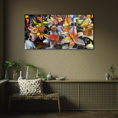 Glasbild Florale Abstraktion in intensiven Farben