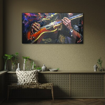 Glasbild Abstraktion Musikgitarre