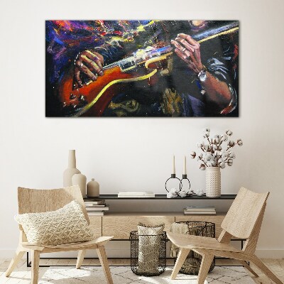 Glasbild Abstraktion Musikgitarre