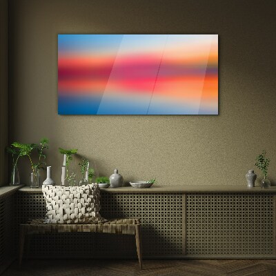 Glasbild Sonnenuntergang in Pastelltönen