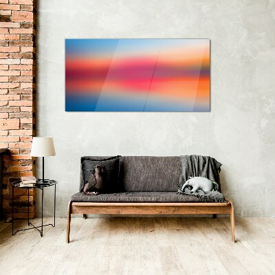 Glasbild Sonnenuntergang in Pastelltönen