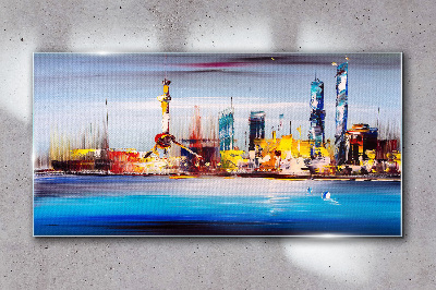 Glasbild Modernes Stadtpanorama