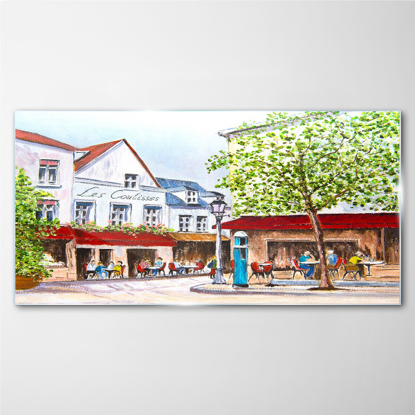 Foto auf glas Eine Cafégasse in der Stadt