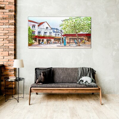 Foto auf glas Eine Cafégasse in der Stadt