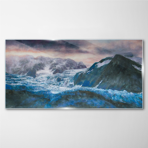 Glasbild Eisige Berglandschaften