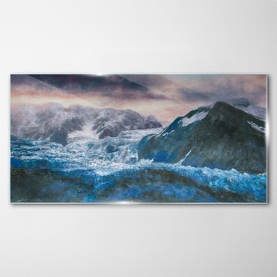 Glasbild Eisige Berglandschaften