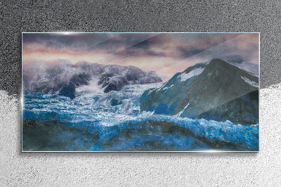 Glasbild Eisige Berglandschaften