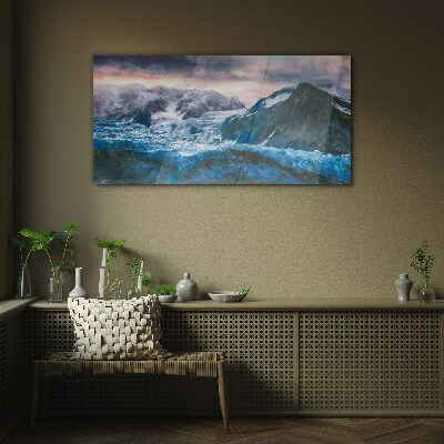 Glasbild Eisige Berglandschaften