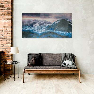 Glasbild Eisige Berglandschaften