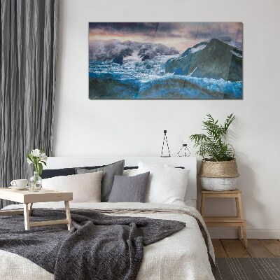 Glasbild Eisige Berglandschaften