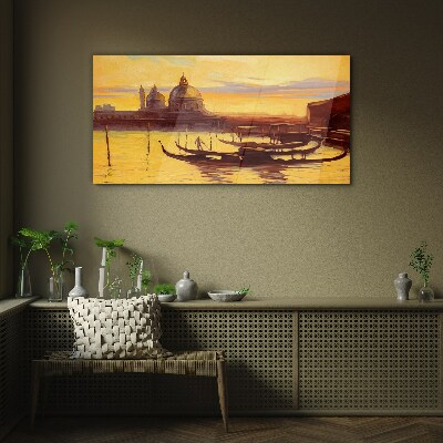 Glasbild Das goldene Wasser von Venedig
