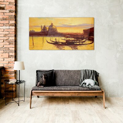 Glasbild Das goldene Wasser von Venedig