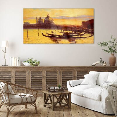 Glasbild Das goldene Wasser von Venedig