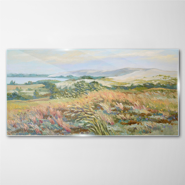 Glasbild Sommerliche Feldlandschaft