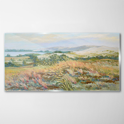 Glasbild Sommerliche Feldlandschaft