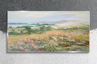 Glasbild Sommerliche Feldlandschaft
