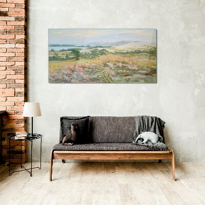 Glasbild Sommerliche Feldlandschaft