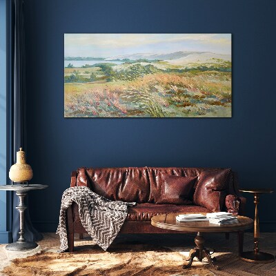 Glasbild Sommerliche Feldlandschaft