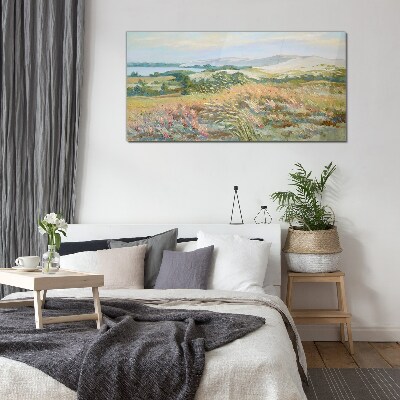 Glasbild Sommerliche Feldlandschaft