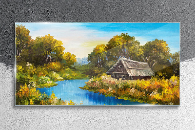 Foto auf glas Friedliche ländliche Landschaft im Sommer