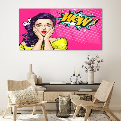 Glasbild Pop-Art-Überraschung