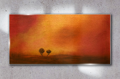 Glasbild Sonnenuntergang über dem Horizont