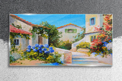 Glasbild Eine charmante Frühlingsstadt