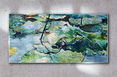 Glas bild Blumen mit Regentropfen gießen