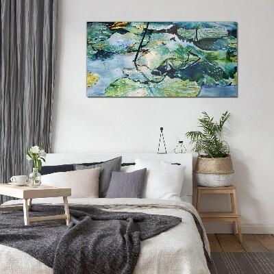 Glas bild Blumen mit Regentropfen gießen
