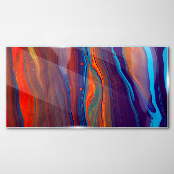 Glasbild Bunte Wellen des abstrakten Tanzes