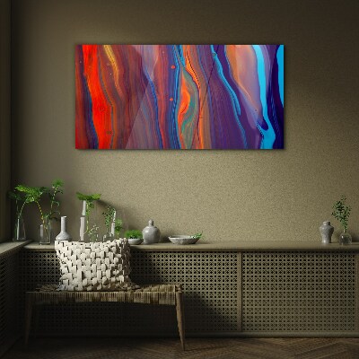Glasbild Bunte Wellen des abstrakten Tanzes