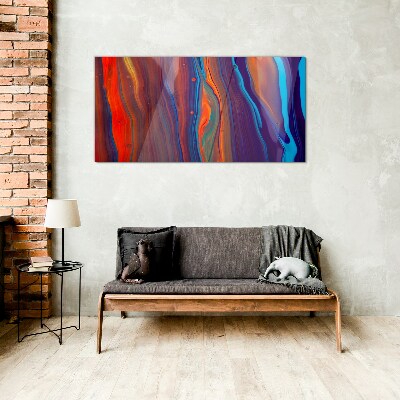 Glasbild Bunte Wellen des abstrakten Tanzes
