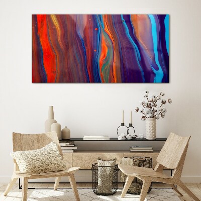 Glasbild Bunte Wellen des abstrakten Tanzes