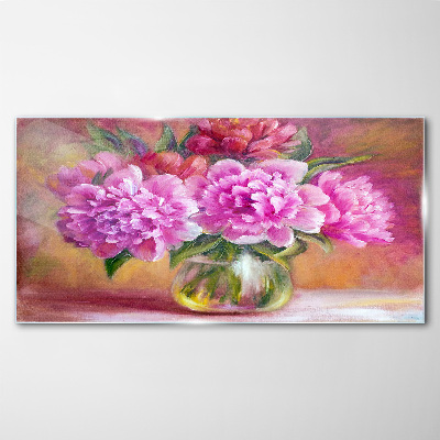 Glasbild Frühlingsblumen in einer Vase