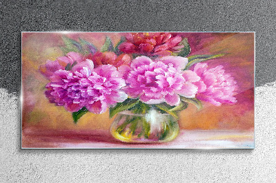 Glasbild Frühlingsblumen in einer Vase