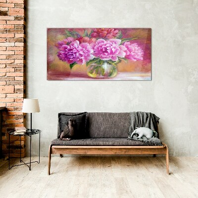 Glasbild Frühlingsblumen in einer Vase