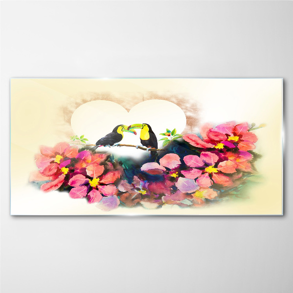 Bild auf glas Liebe unter den Blumen