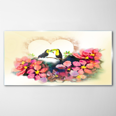 Bild auf glas Liebe unter den Blumen
