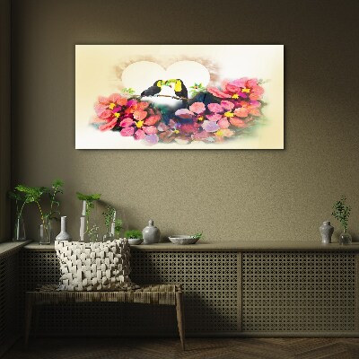 Bild auf glas Liebe unter den Blumen