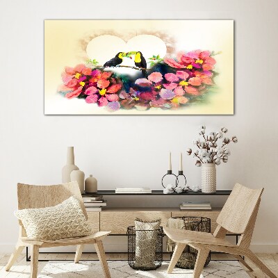 Bild auf glas Liebe unter den Blumen