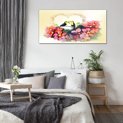 Bild auf glas Liebe unter den Blumen