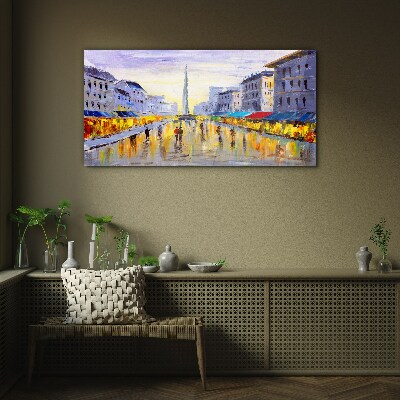 Glasbild Golden Avenue im Abendlicht