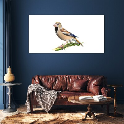 Glasbild Ein Vogel auf einem Ast