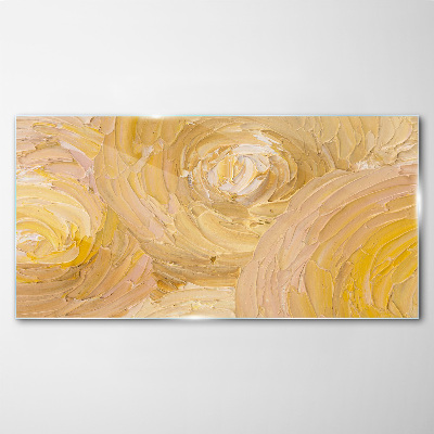 Glasbild Beige Spiralen in sanftem Licht