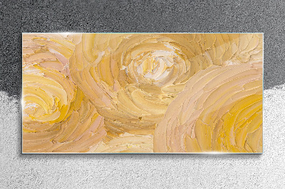 Glasbild Beige Spiralen in sanftem Licht